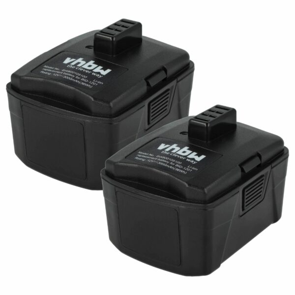2x Bateria vhbw para Ryobi BPL-1220, 130503001, CB120L, 130503005 - 12 V, 3000 mAh, Li-Ion