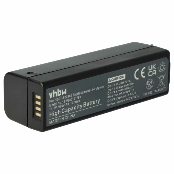 Bateria vhbw 980mAh 11.1V Li-polymer compatível com DJI HB01, HB01-522365