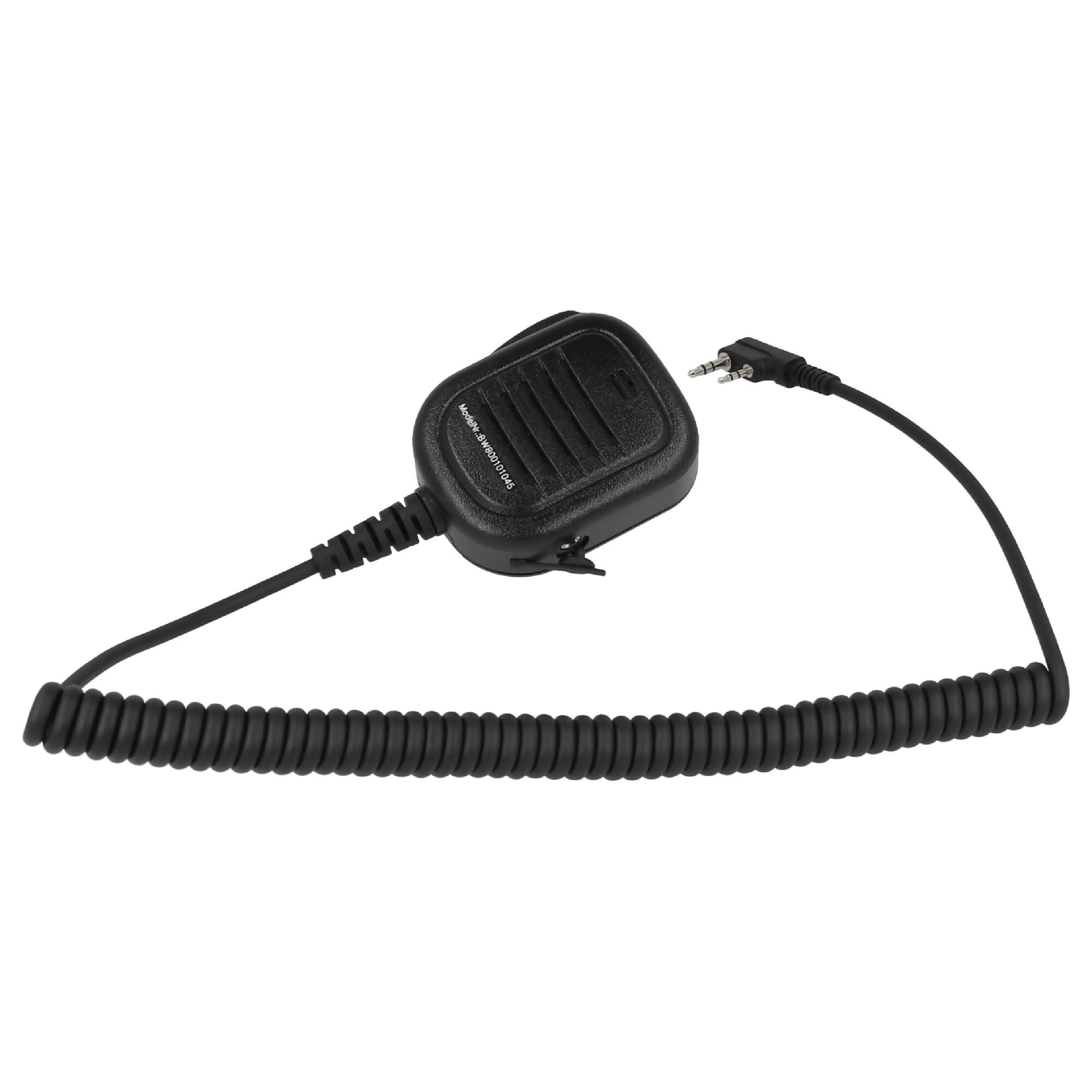 Microfone Altifalante vhbw para Walkie Talkie Kenwood Pro-Talk com Botão PTT