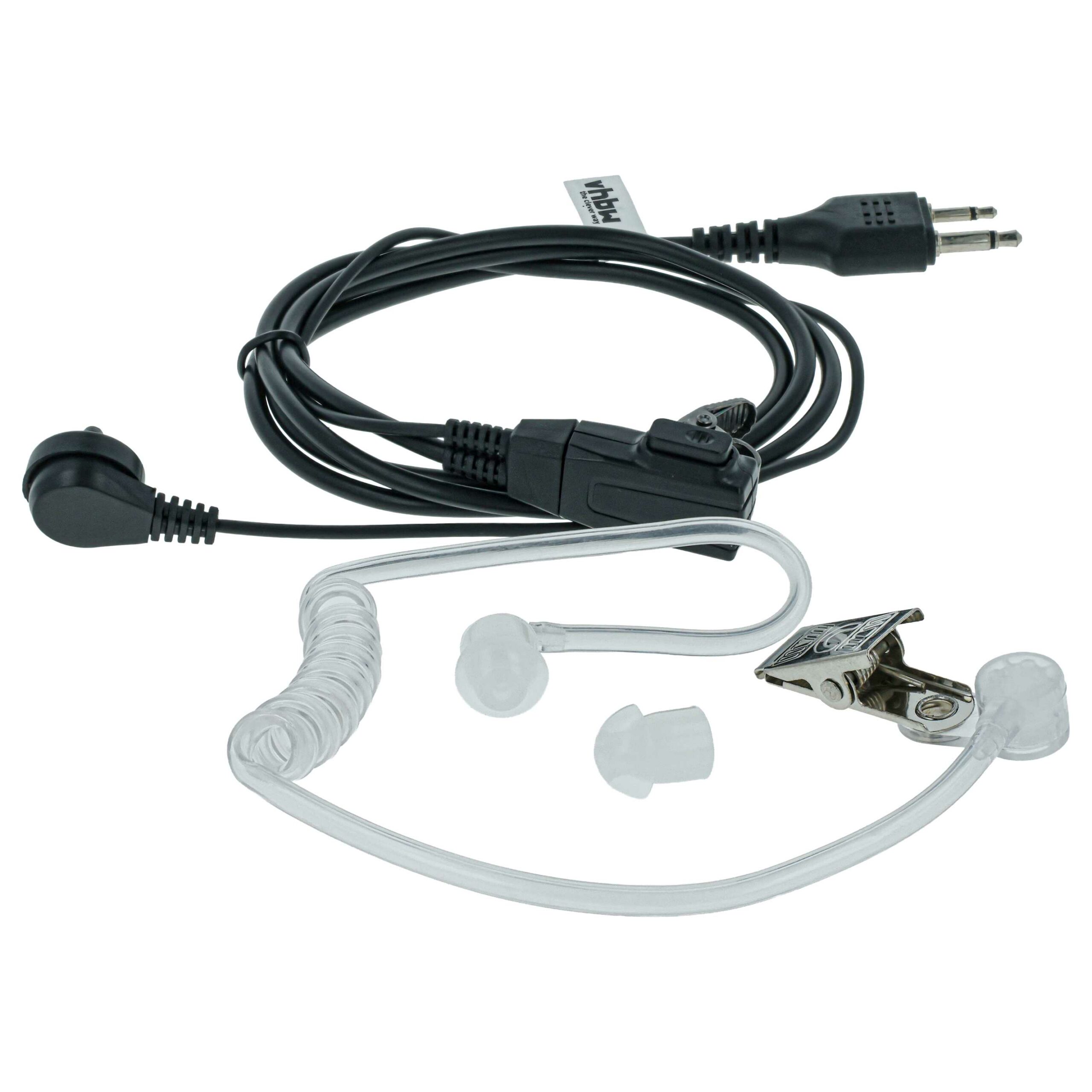Kit Auricular de Segurança vhbw 5x para Icom IC-24AT - Microfone PTT + Clipe + Cabo Fónico - Image 4