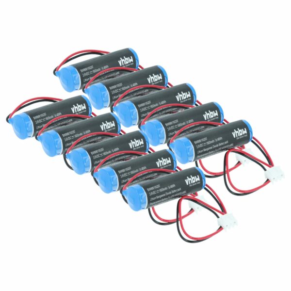 Bateria vhbw para Controlador CNC Mitsubishi F2-40BL, LS14500-MF, FX2N-48M - 1800 mAh 3.6V Li-SOCl2 (Pack 10x)