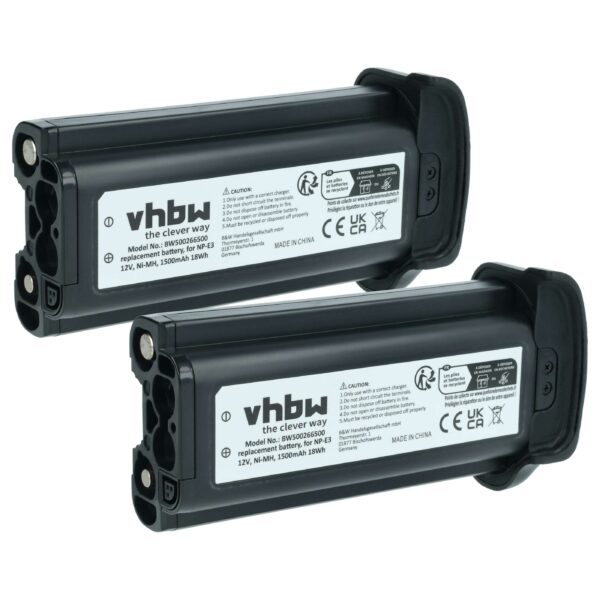 2x Bateria substitui Canon NP-E3 - 1500mAh, 12V, NiMH vhbw