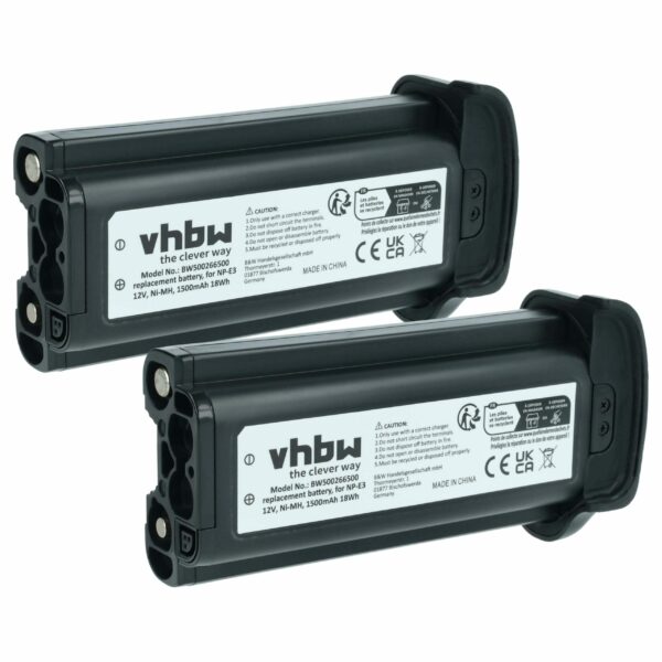 2x Bateria substitui Canon NP-E3 - 1500mAh, 12V, NiMH vhbw
