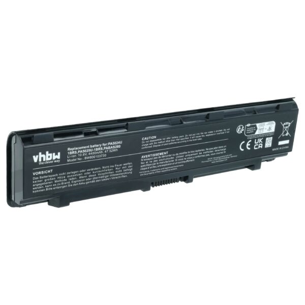 Bateria vhbw para Toshiba PA5024U-1BRS, PA5023U-1BRS, PA5025U-1BRS - 4400 mAh, 10.8 V, Li-Ion