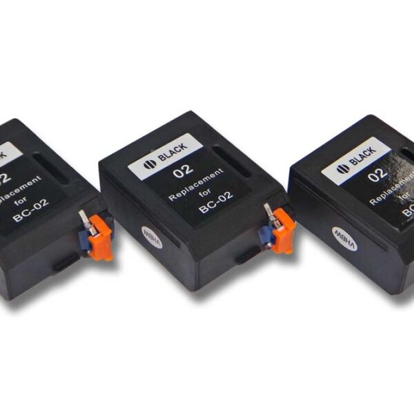 3 Cartuchos de Tinta Compatíveis Canon BC-02, BX-02, BC-01 B160 - Preto vhbw