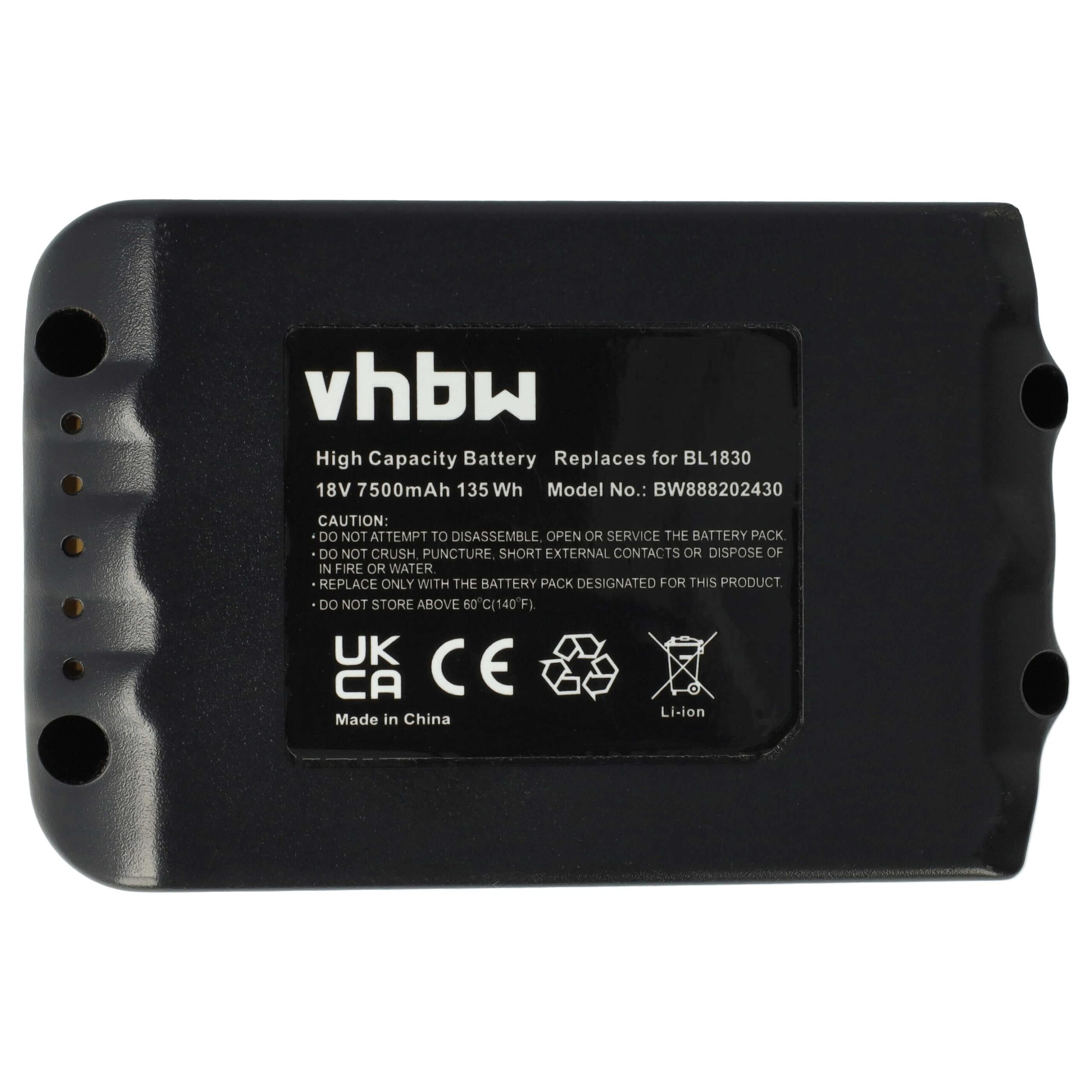 Bateria vhbw para ferramenta elétrica Makita 194309-1 (7500 mAh, 18 V, Li-Ion) - Image 3