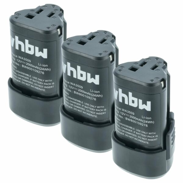 Bateria para Rockwell RW9300 vhbw - 12V 2000mAh Li-Ion (Pack 3 unidades)