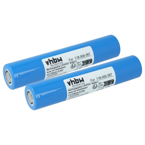 2x Bateria para Lanterna Maglite ML150LRS e ML150LRSX - LiFePO4 6.4V 3200mAh vhbw