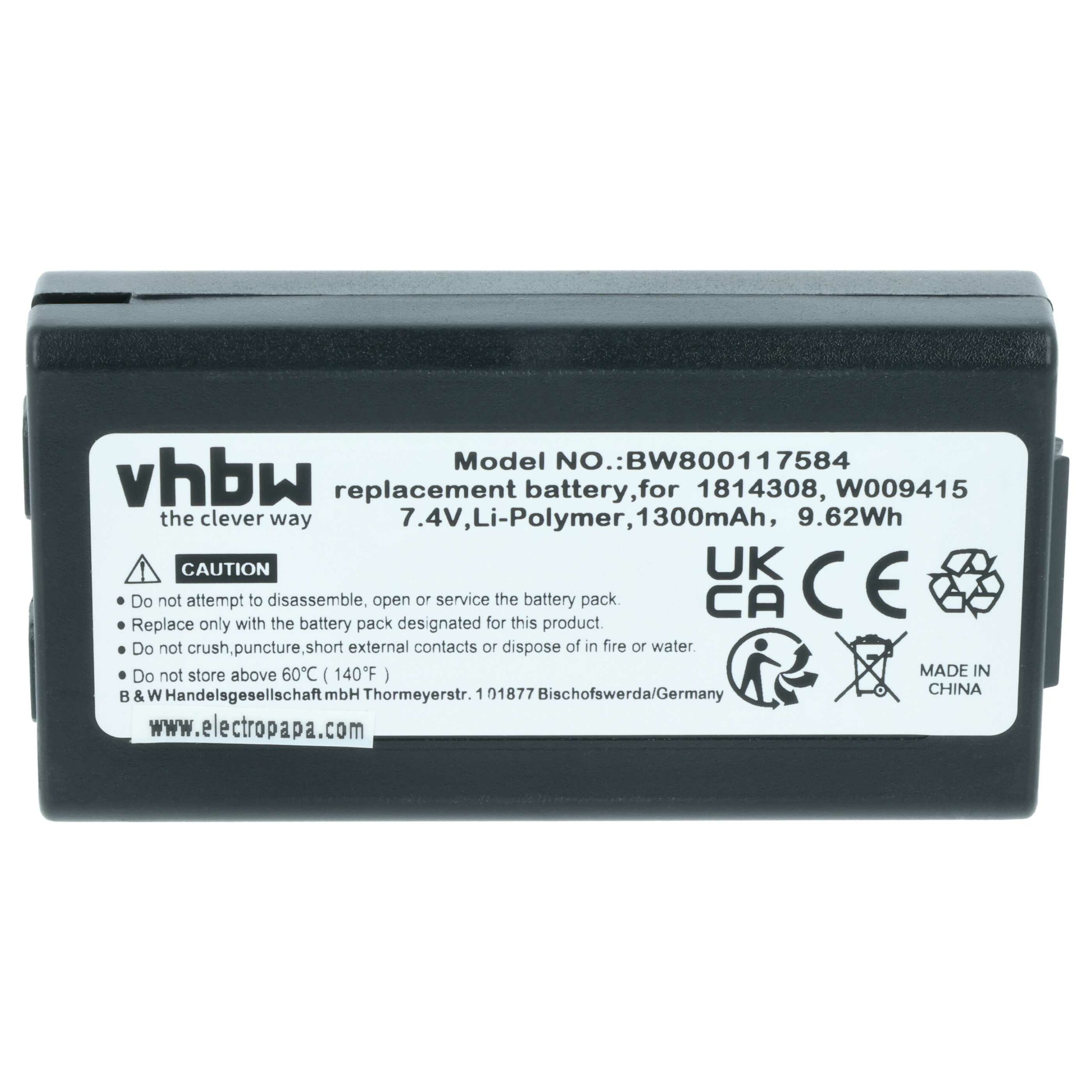 Bateria vhbw para Impressoras Dymo 1300 mAh 7.4V Li-polymer - Image 3