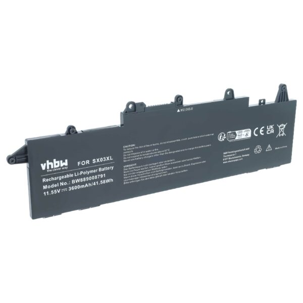 Bateria vhbw para HP ProBook 435 G10 - Substitui SX03XL, Li-Polymer 11.55V 3600mAh