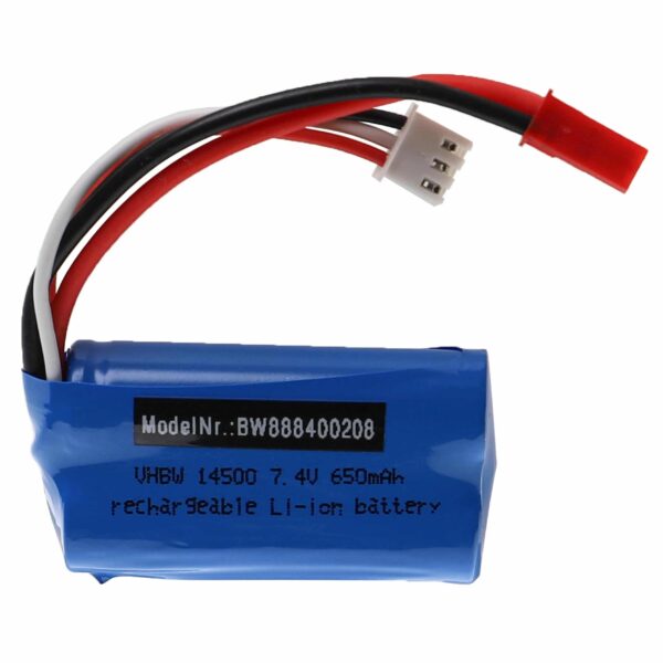 Bateria vhbw 650 mAh 7.4 V Li-Ion para Syma e Shuang Ma com conector JST