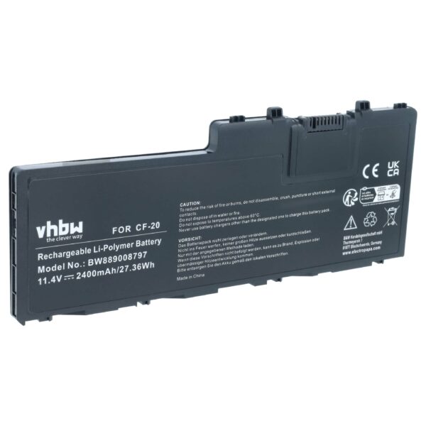 Bateria vhbw para Panasonic Toughbook CF-20 (CF-VZSU0QW) - Li-Polymer 11.4V 2400mAh