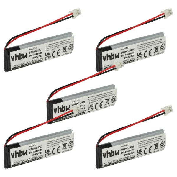 5x Bateria compatível Plantronics 85442-01, 89305-011 para altifalante Plantronics Calisto - Li-polímero 730 mAh