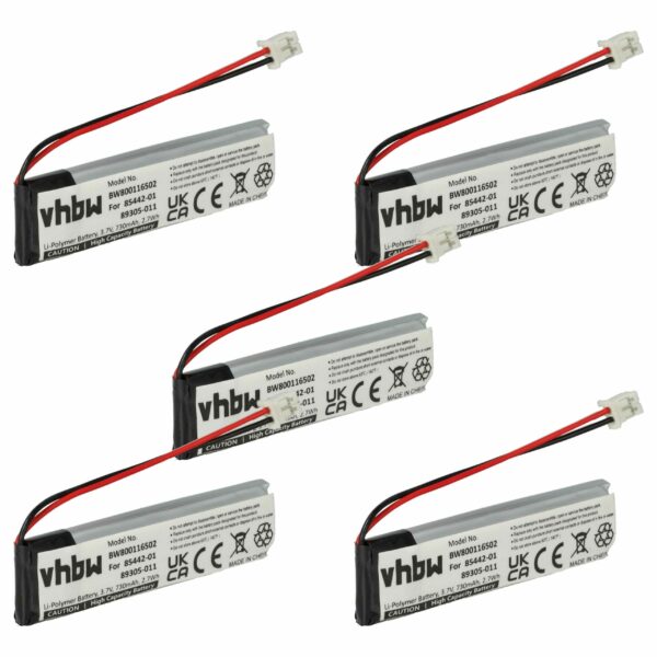 5x Bateria compatível Plantronics 85442-01, 89305-011 para altifalante Plantronics Calisto - Li-polímero 730 mAh