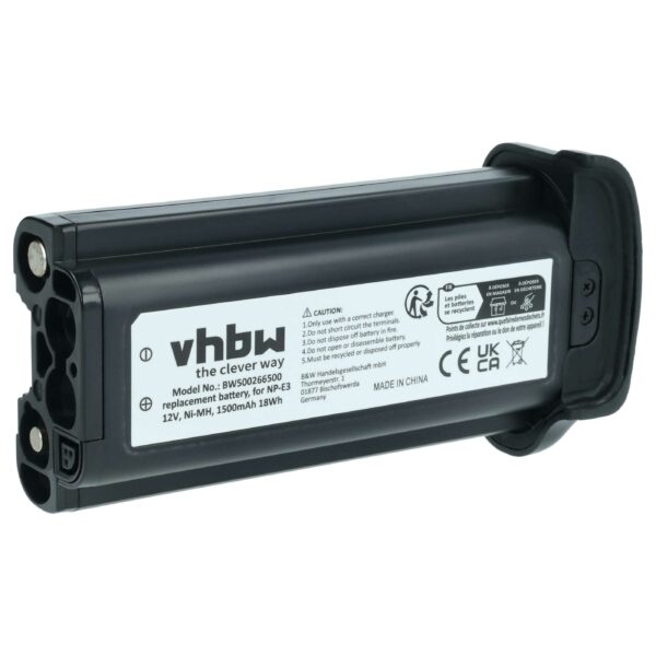 Bateria vhbw compatível com Canon NP-E3 - 1500mAh, 12V, NiMH