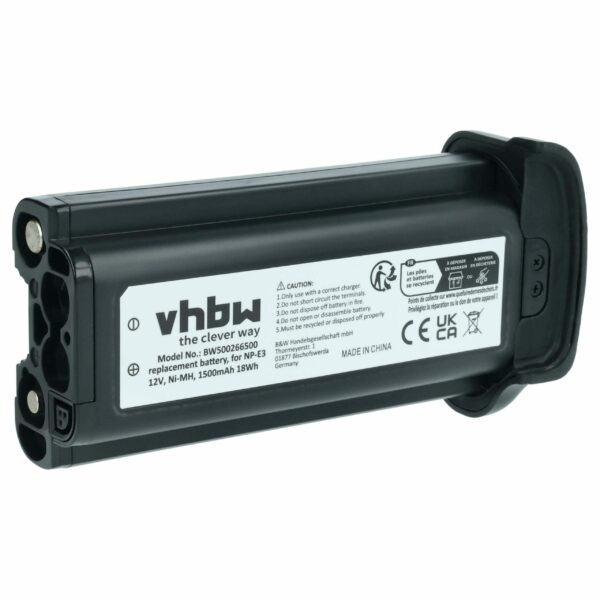 Bateria vhbw compatível com Canon NP-E3 - 1500mAh, 12V, NiMH