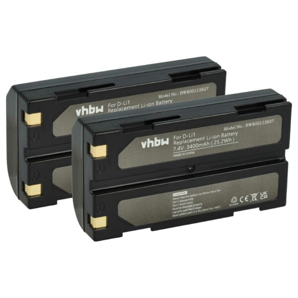 2x Bateria vhbw substitui CHC 1906110059 - 3400mAh, 7.4V, Li-Ion