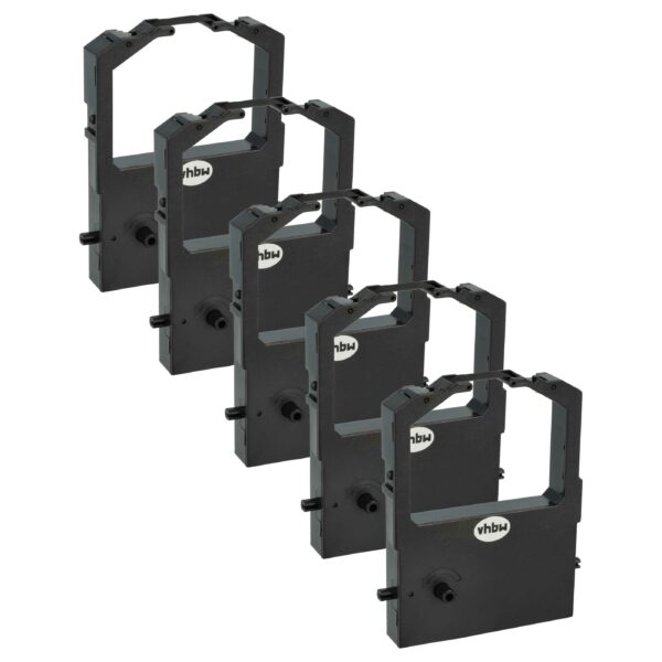 Pack com 5 Fitas de Tinta Compatível Epson C13S015032, S015032 para Impressoras Matriciais e de Recibos - Preto