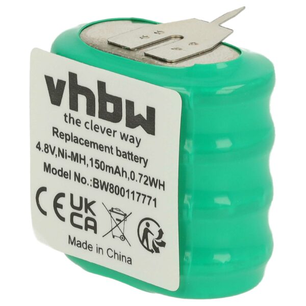 Bateria de Botão Recarregável 4/V150H 3 Pinos 150 mAh 4.8V NiMH vhbw