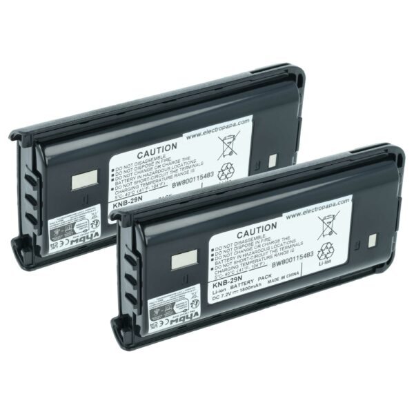 2x Bateria vhbw para Rádio Kenwood KNB-29, KNB-30 - Li-Ion 1800mAh
