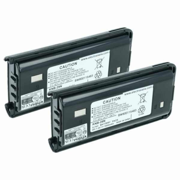 2x Bateria vhbw para Rádio Kenwood KNB-29, KNB-30 - Li-Ion 1800mAh