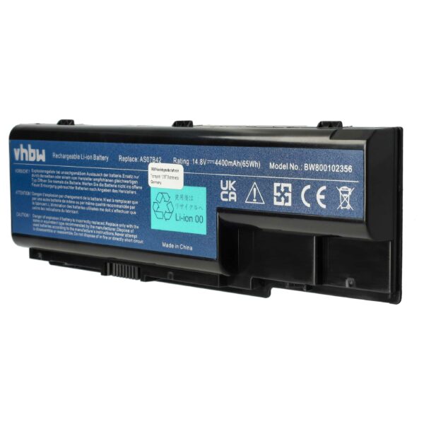Bateria vhbw para Acer, Gateway, E-Machines e Packard Bell - 4400 mAh 14.8V Li-Ion