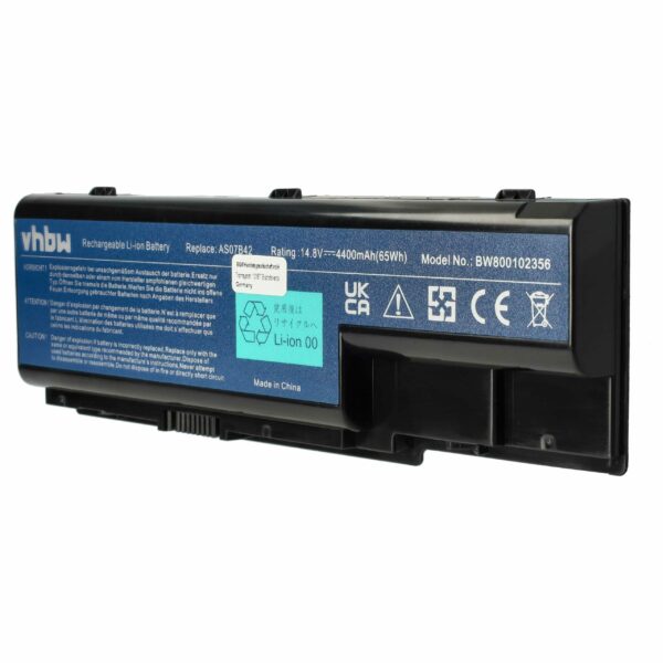 Bateria vhbw para Acer, Gateway, E-Machines e Packard Bell - 4400 mAh 14.8V Li-Ion