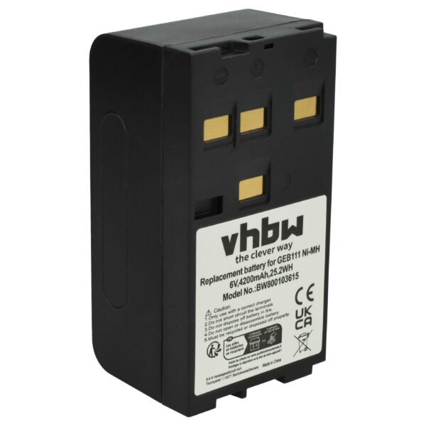 Bateria vhbw para Leica GeoSystems - 4200 mAh 6V NiMH (substitui GEB111, GEB121, 667147, 667318)