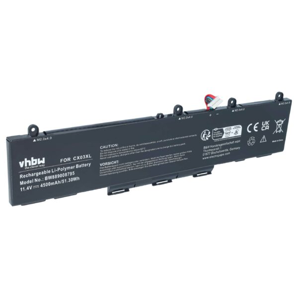 Bateria vhbw para HP EliteBook X360 830 G7 - CX03XL, Li-Polymer, 11.4 V, 4500 mAh