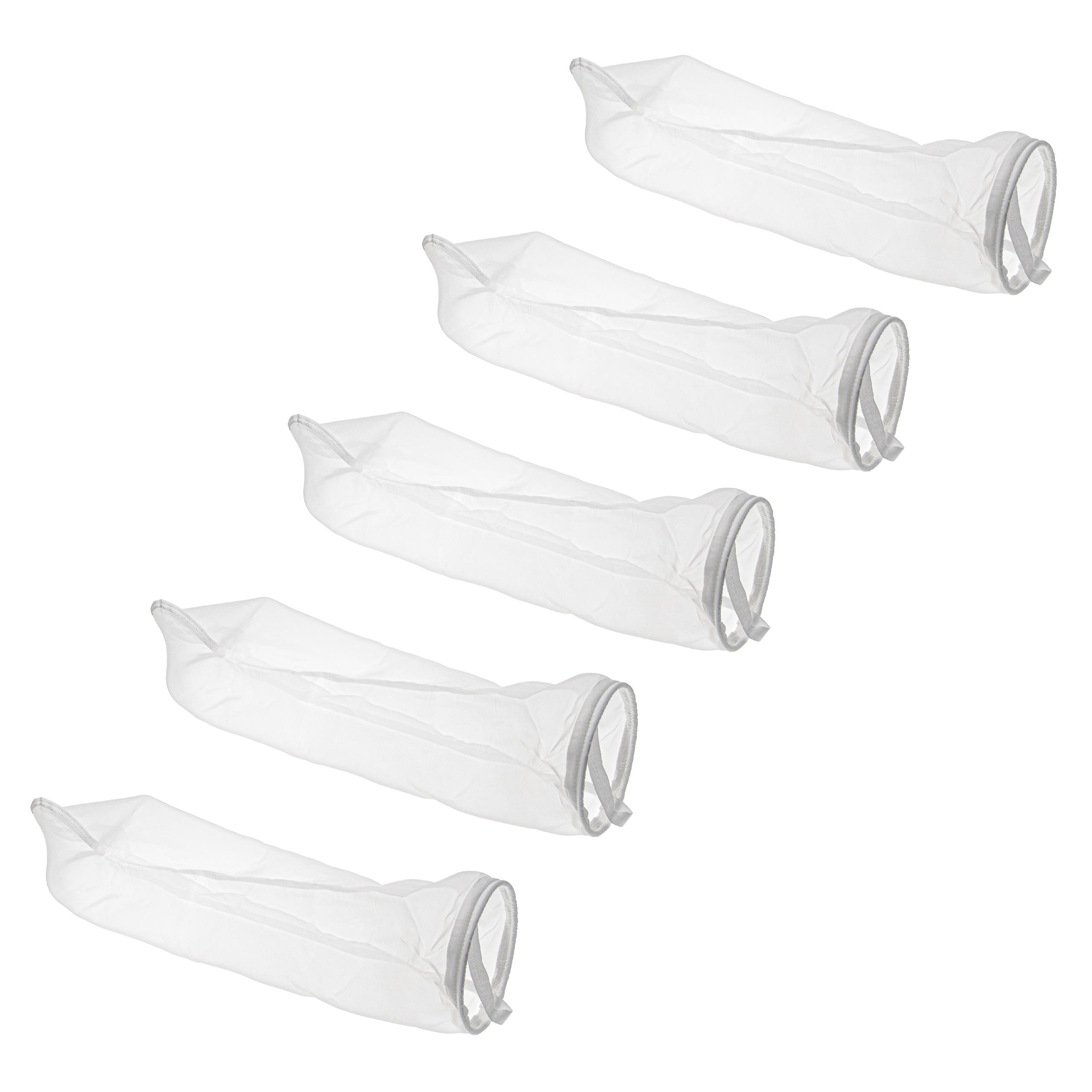 5x Meias de Filtro para Aquários, Piscinas e Skimmers - Saco Filtrante em Nylon, 18 x 29 cm, 100 µm