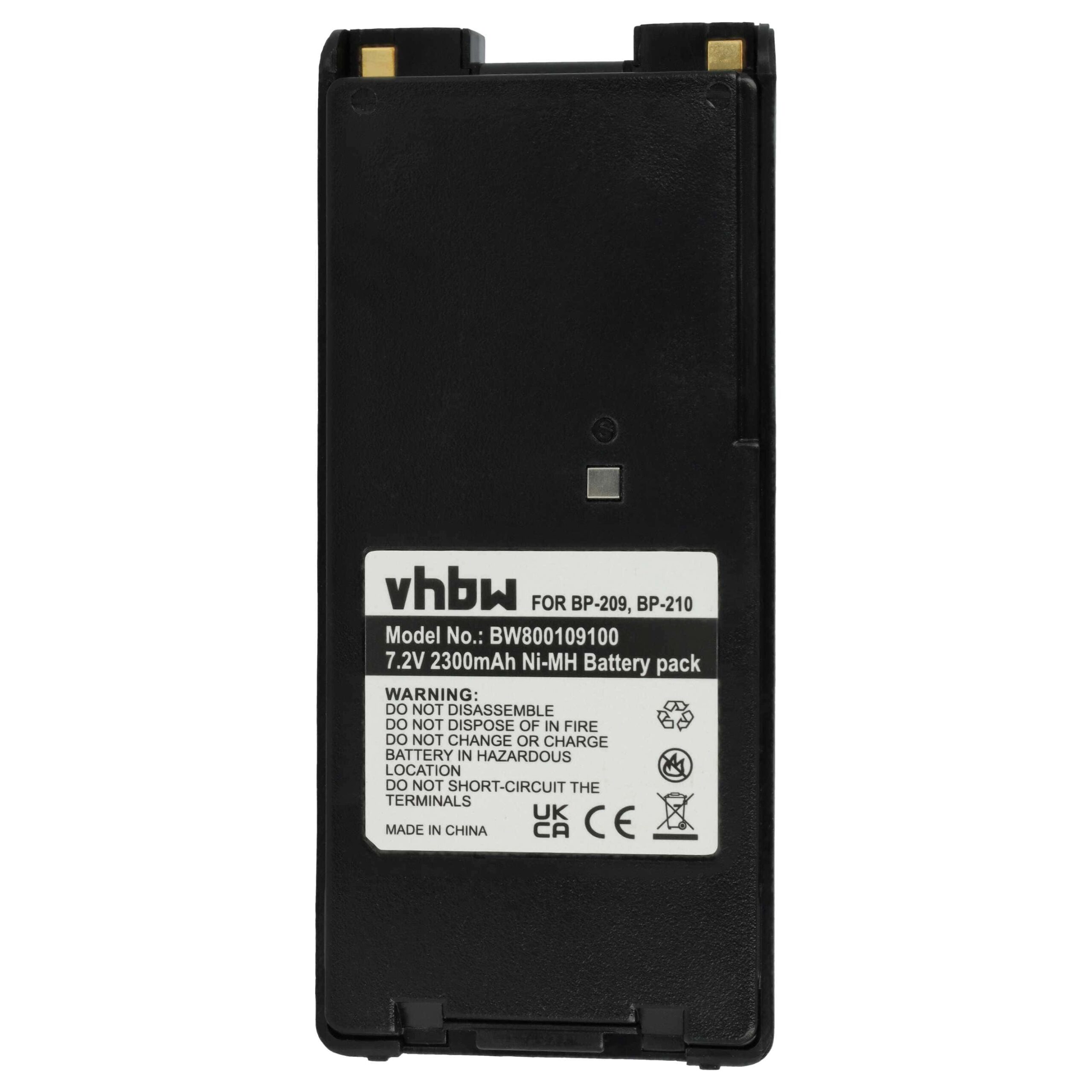 Bateria vhbw 2300 mAh 7.2V NiMH para Rádios Icom - Pack 5x com Clip de Cinto - Image 3