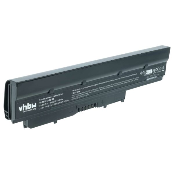 Bateria de Substituição vhbw para Toshiba PABAS231, PA3820U-1BRS, PA3821U-1BRS - 4400 mAh, 10.8 V, Li-Ion