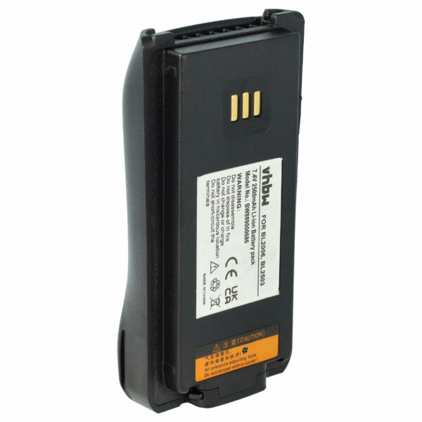 Bateria vhbw para Rádios HYT - 2500 mAh, 7.4 V Li-Ion (substitui BL2006Li, BL2008, BL2006, BL2503)