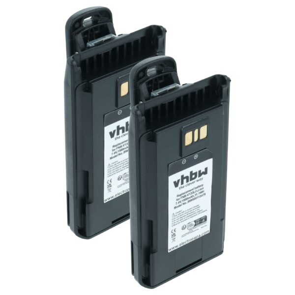 Bateria vhbw 2x para Rádio Motorola Yaesu Vertex AAJ67X001 - 1500 mAh 7.4V Li-Ion