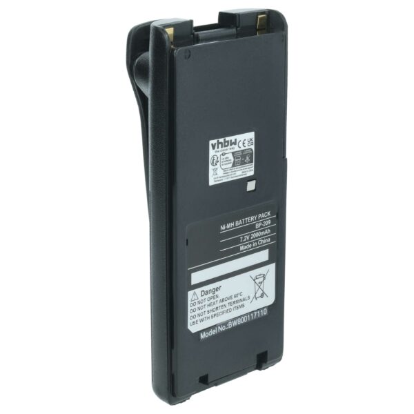 Bateria vhbw para Rádios Icom BP-210N, BP-210, BP-209N, BP-209, BP-222N, BP-222 - 2000 mAh 7.2V NiMH