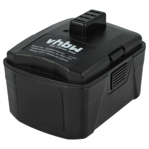 Bateria vhbw para Ryobi CB120L, BPL-1220, 130503005, 130503001 - 12V, 3000 mAh, Li-Ion