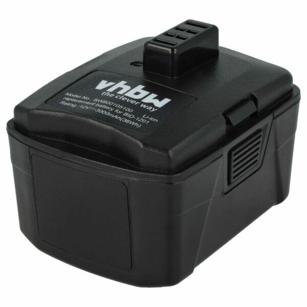 Bateria vhbw para Ryobi CB120L, BPL-1220, 130503005, 130503001 - 12V, 3000 mAh, Li-Ion