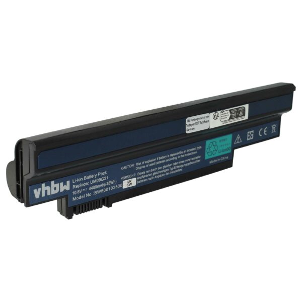 Bateria vhbw para Acer - 4400 mAh 10.8V Li-Ion (3ICR19/65)