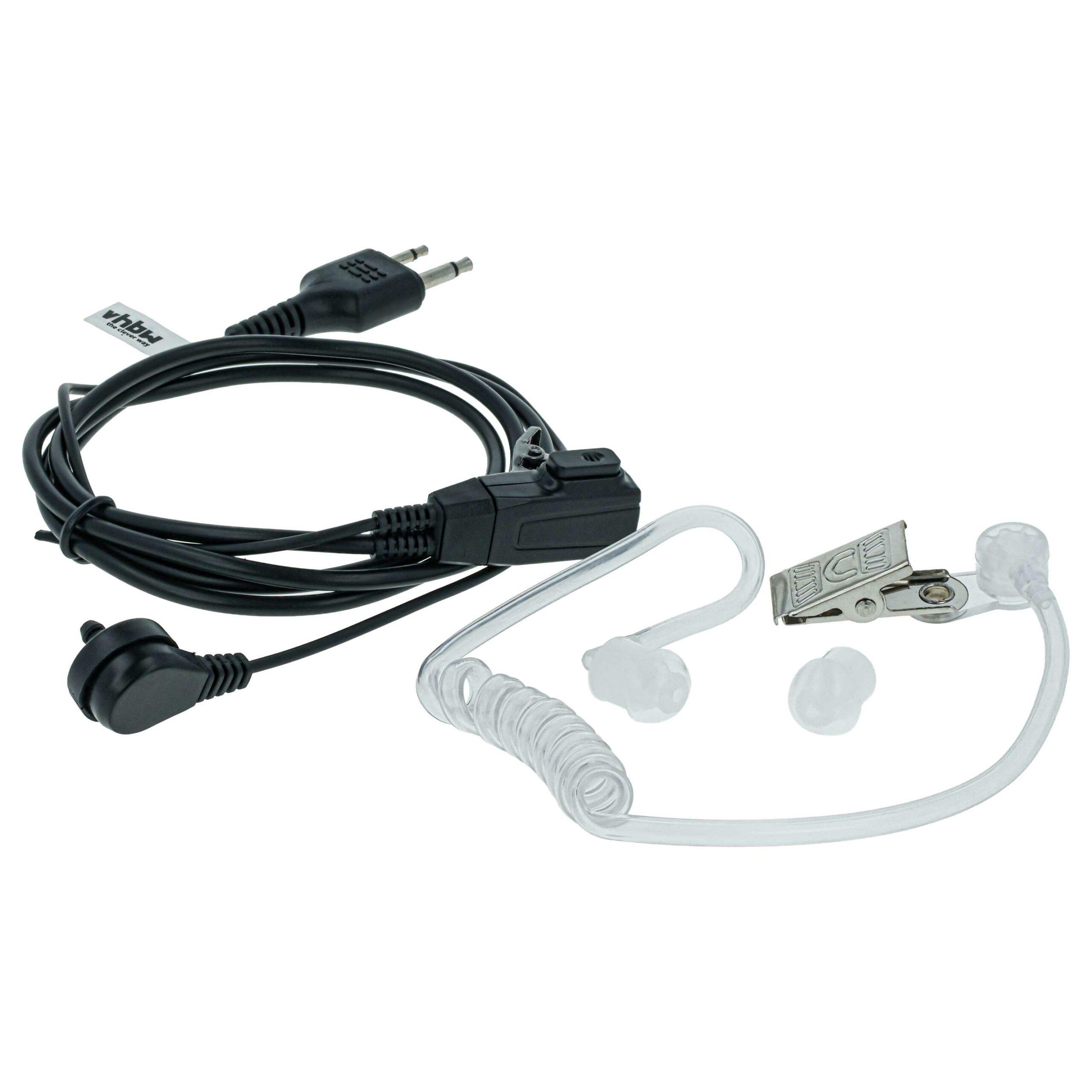 Kit Auricular de Segurança vhbw 5x para Icom IC-24AT - Microfone PTT + Clipe + Cabo Fónico - Image 3