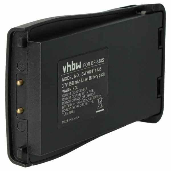 Bateria para Rádio Baofeng BL-1 - 1500 mAh 3.7 V Li-Ion vhbw