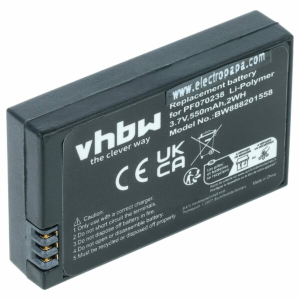Bateria vhbw para Drone Parrot - 550 mAh 3.7 V Li-polímero (MCSAS00314, MCSAS00319, PF070238)