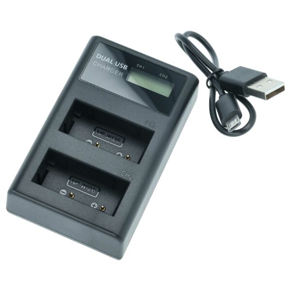 Carregador de Bateria Micro-USB + USB-C vhbw para Fujifilm X-Pro 2 8.4 V