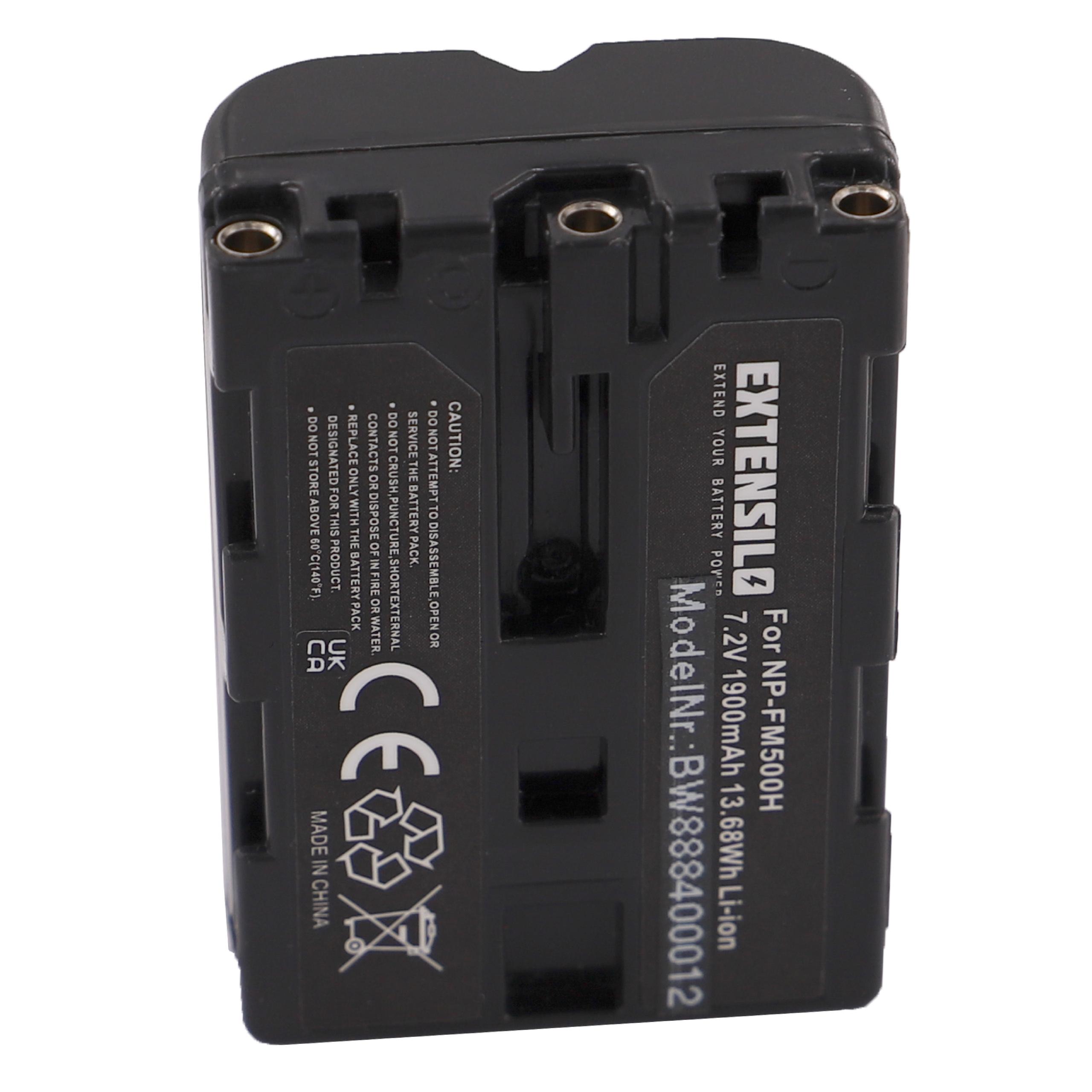 Bateria EXTENSILO NP-FM500H para Sony e Hasselblad - 1900mAh, 7.2V, Li-Ion - Image 2