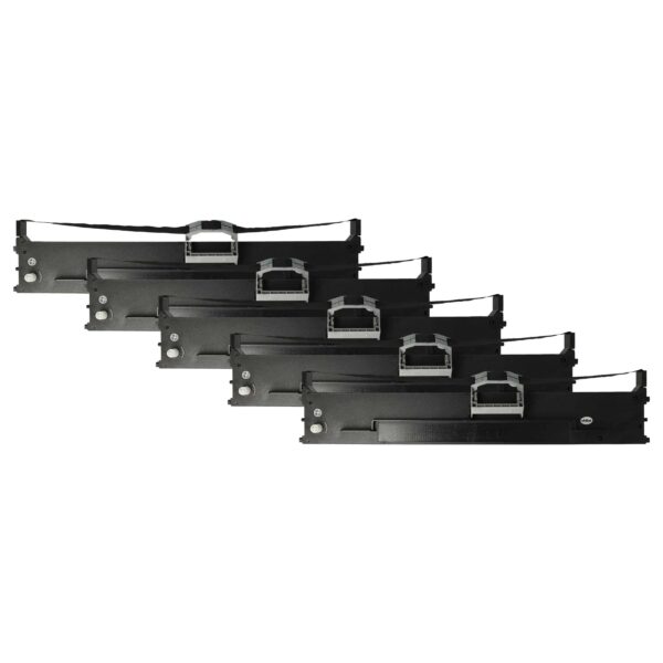 Pack de 5 Fitas de Tinta Compatível com OKI 43503601 para Impressoras Matriciais e de Recibos - Preto