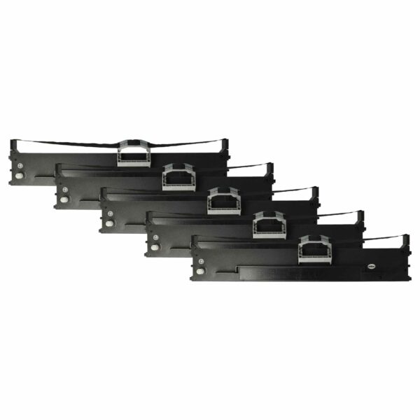 Pack de 5 Fitas de Tinta Compatível com OKI 43503601 para Impressoras Matriciais e de Recibos - Preto