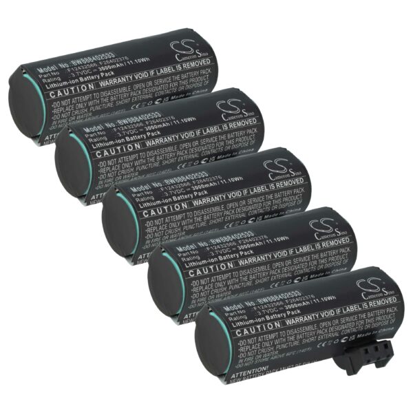 5x Bateria de substituição vhbw para Ingenico F12432566, F26402376 - Scanner Códigos de Barras POS - 3000 mAh 3.7 V