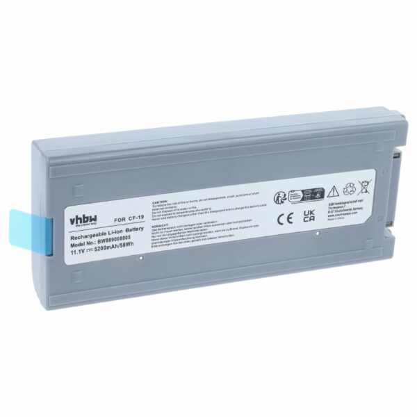 Bateria vhbw para Panasonic Toughbook CF-19, substitui CF-VZSU48, Li-ion, 11.1 V, 5200 mAh