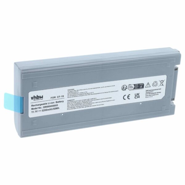 Bateria vhbw para Panasonic Toughbook CF-19, substitui CF-VZSU48, Li-ion, 11.1 V, 5200 mAh