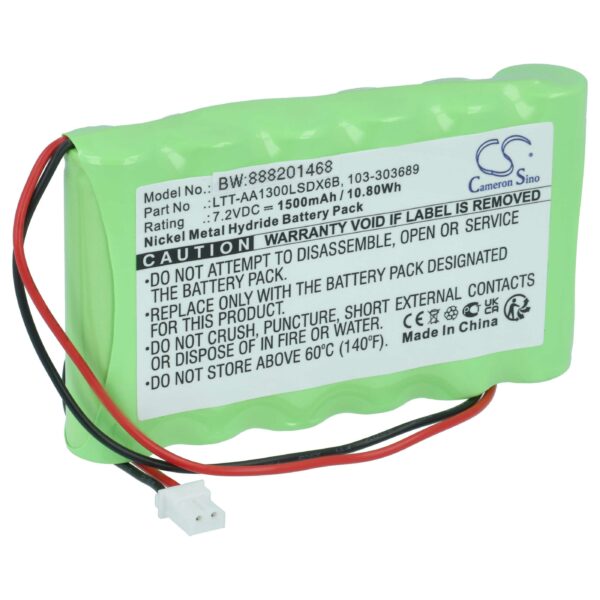 Bateria vhbw para Sistemas de Alarme Visonic BAT301179 - 1500 mAh 7.2 V NiMH
