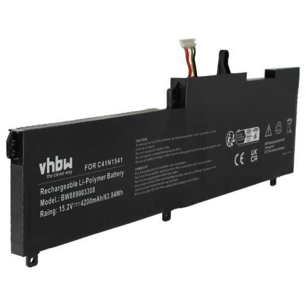 Bateria para Portátil vhbw compatível com Asus C41N1541 4200 mAh 15.2 V
